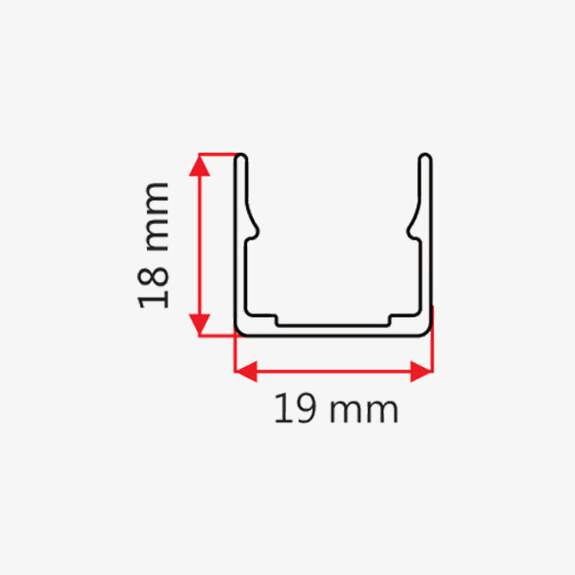 Montážní úchyt (LED NEON 16x16 MM) hliník, ks