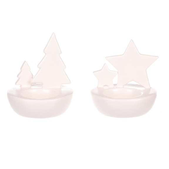 Svícen porcelánový, na čajovou svíčku. Mix 4 druhů.