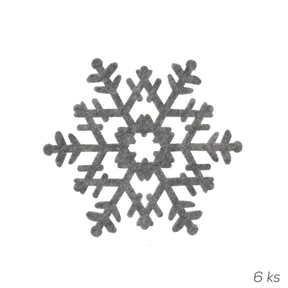 Podtácek polyester VLOČKA pr. 13,5 cm šedá 6 ks