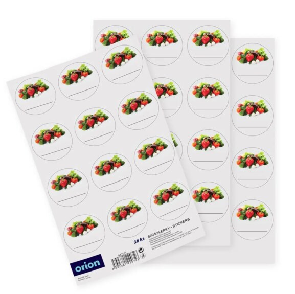 Samolepky na dózy zelenina prázdné 36 CZ, SK