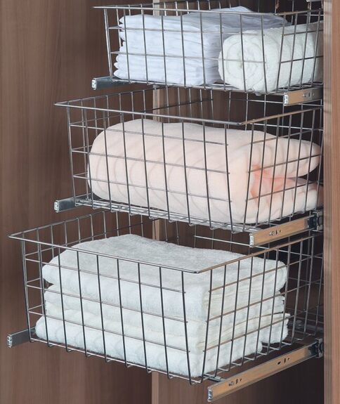 výsuvný šatní koš  bílý epoxid