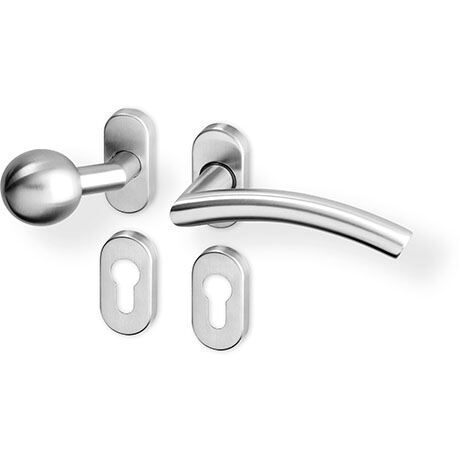 Rozetové kování Pipa R vyosená nerez