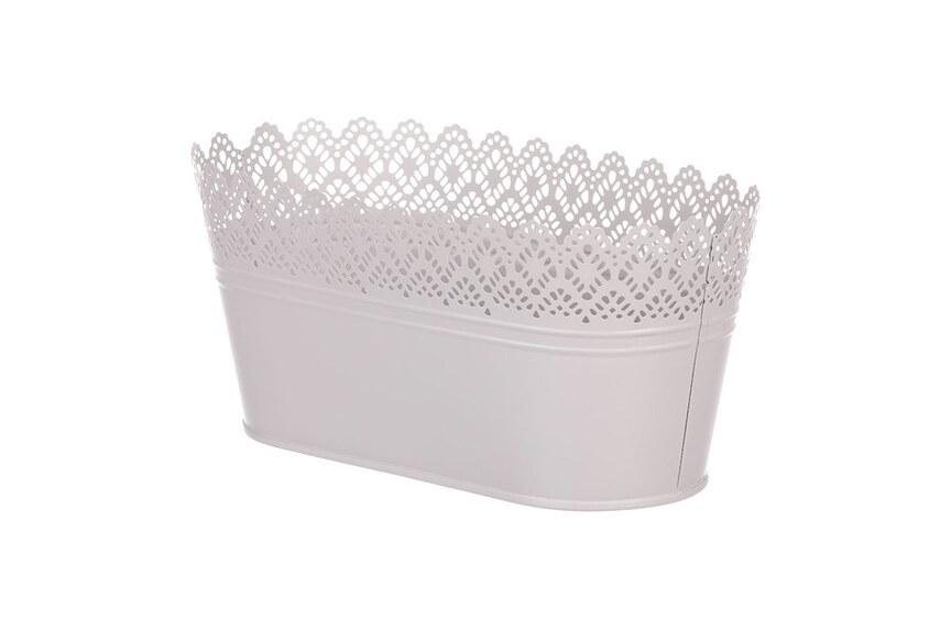 Truhlík kovový, krajkový okraj KK107