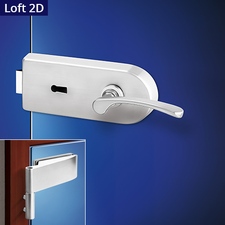 Jana Loft kování na skleněné dveře OV + 2D matný nikl