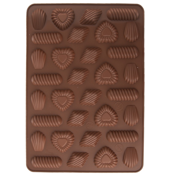 Forma silikon pracny mix tvarů 32 hnědá