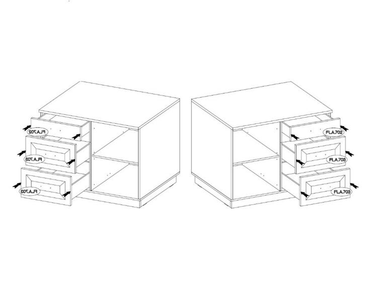 FLAMENGO 1D3S - komoda