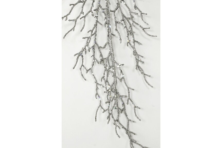 Květina umělá PRZ2667. Větvička vánoční se třpytkami