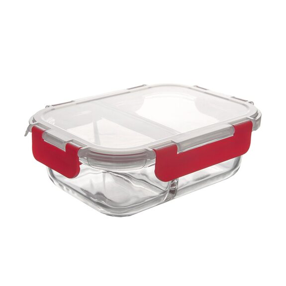 Miska zapékací dělená borosil. sklo/UH víko 21x16x7 cm