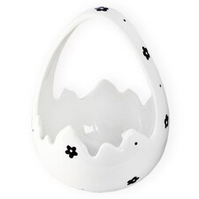 Košík keramika pr.12V16cm bílá/černá