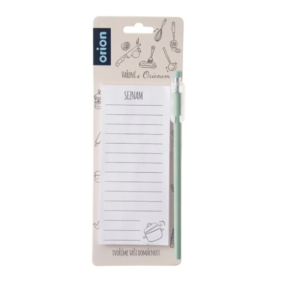 Blok s magnetem na lednici+tužka CZ