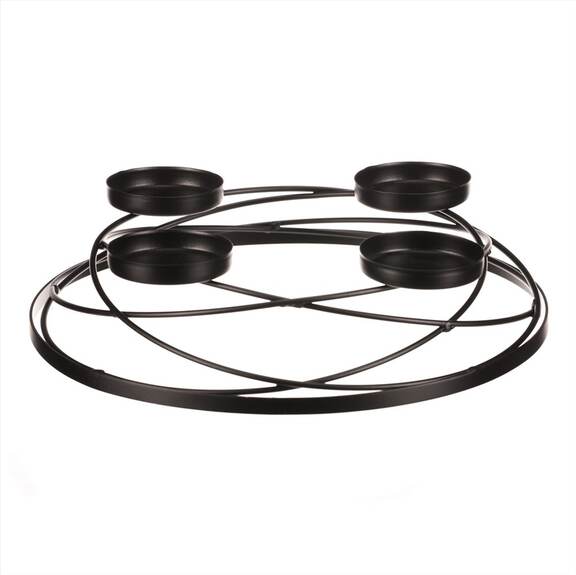 Svícen kovový - adventní, barva černá.