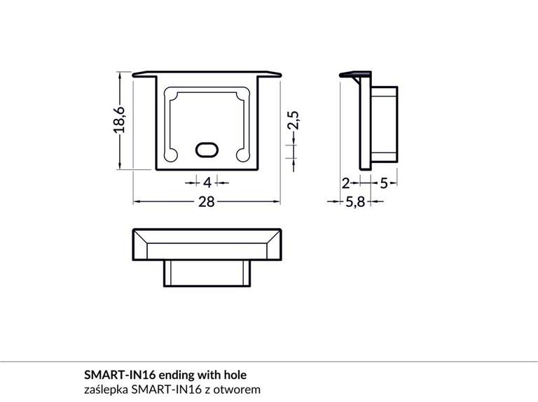 Koncovka WIRELI SMART-IN16 bílá, pár