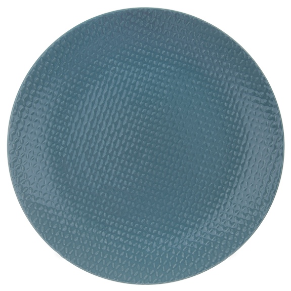 Talíř ker. mělký RELIEF kul. pr. 27,5 cm petrolej.