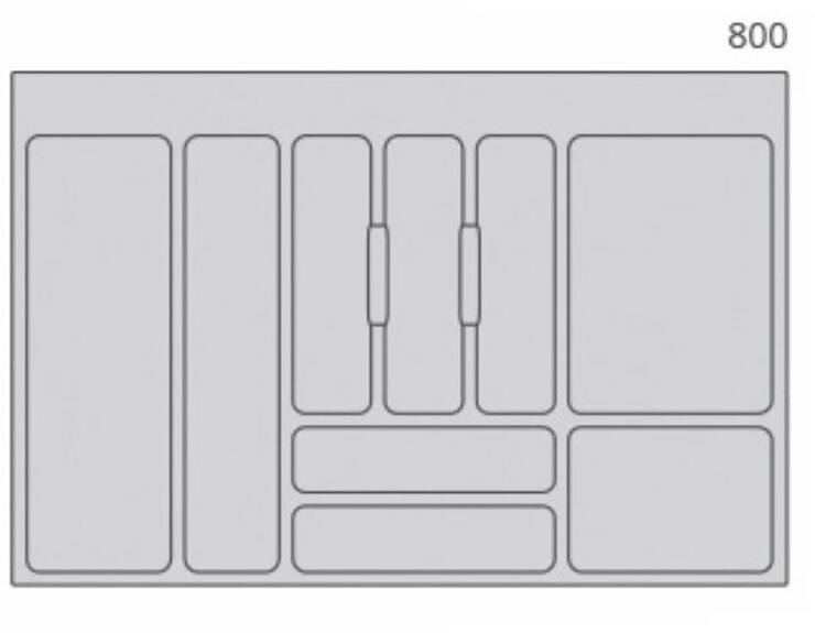 Rozdělovník plastový do zásuvky M80 736x482mm, šedý