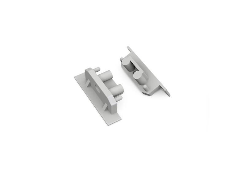 Koncovka WIRELI GROOVE10 šedá hranatá s otvorem, pár