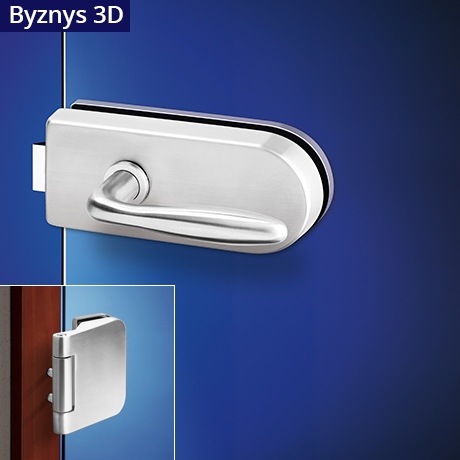 Cina Byznys kování na skleněné dveře OV + 3D nerez