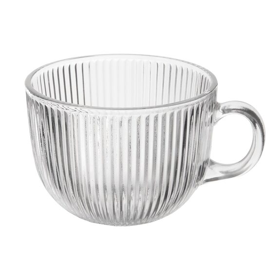 Hrnek sklo čirý jumbo VLNKA 0,5 l