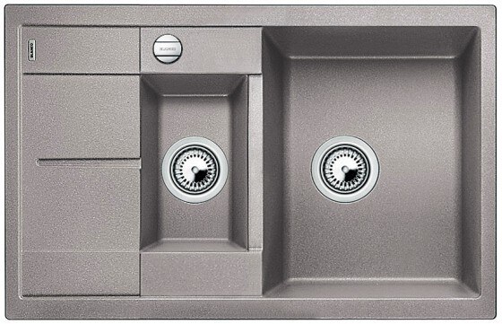 Dvoudřez s odkapem BLANCO Metra 6 S Compact s excentrem Silgranit PuraDur