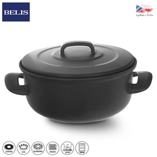 Kastrol smalt Belis 2 l poklice černá