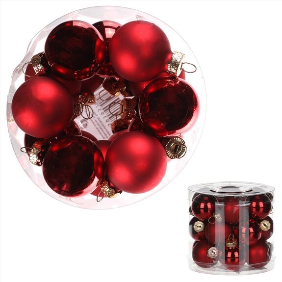 Ozdoby skleněné, pr.4cm, barva červená,