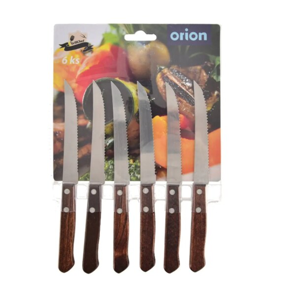 Nůž steak nerez/dřevo 6 ks