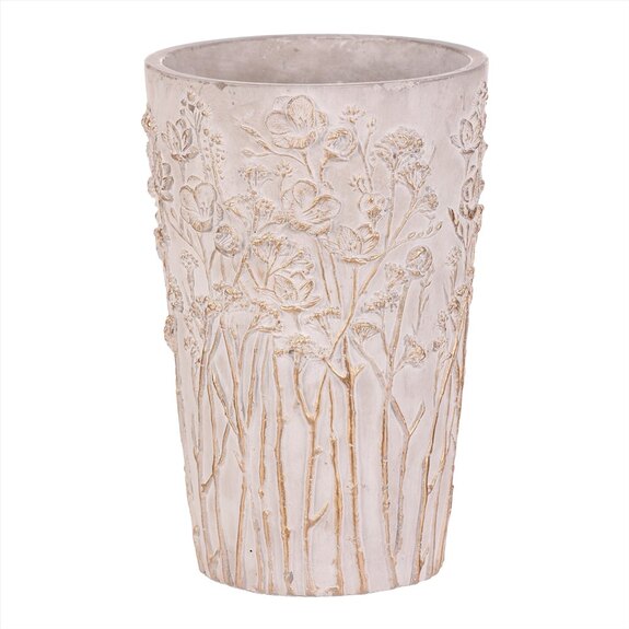 Váza betonová - obal na květiny, barva šedá