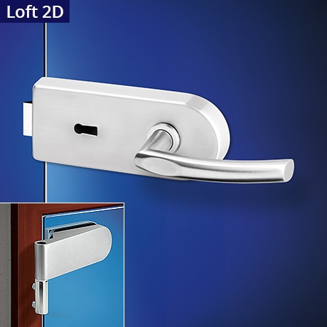 Ilsa Loft kování na skleněné dveře OV + 2D nerez