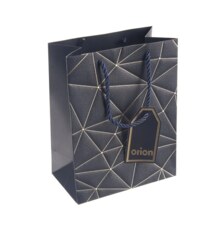 Taška papír dárková mřížka 18x10x23 cm modrá