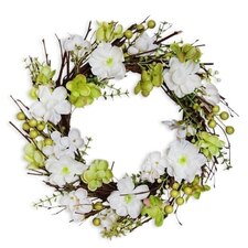 Věnec jaro větvičky 32cm bílá