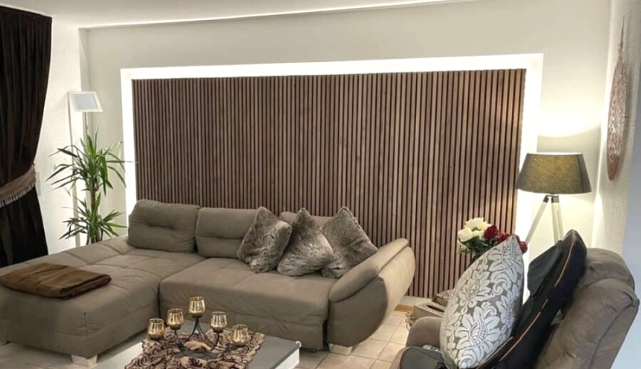 Dekorační obkladový SLAT panel akustic 27-14 Ořech