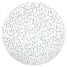 Ubrus kulatý - stříbrný vánoční vzor, 100% polyester, pr. 140 cm.