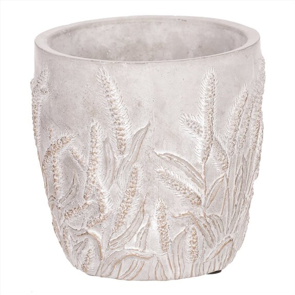 Obal betonový s dekorem obilí, zlatá barva 3ks