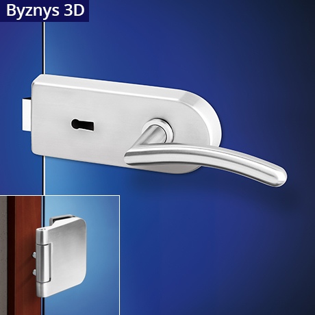 Heda Byznys kování na skleněné dveře OV + 3D nerez