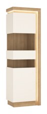 Vitrína CANTUS (LYOV03L) lamino Dub riviéra světlý/ bílá lesk