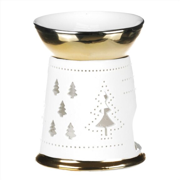 Aroma lampa, porcelánová. Zlato-bílá barva.