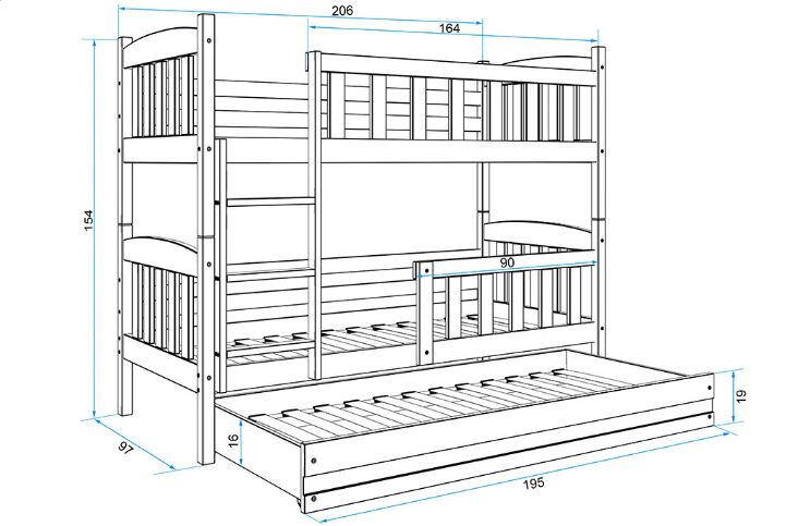 Patrová postel s přistýlkou Falco Kuba