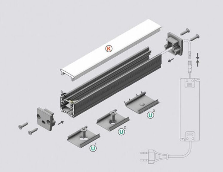 Profil WIRELI FLOOR12 K/U hliník anoda 2m