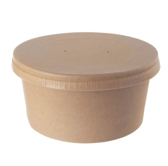 Miska papír/PE NATURE+víko pr. 14,5 cm 5 ks