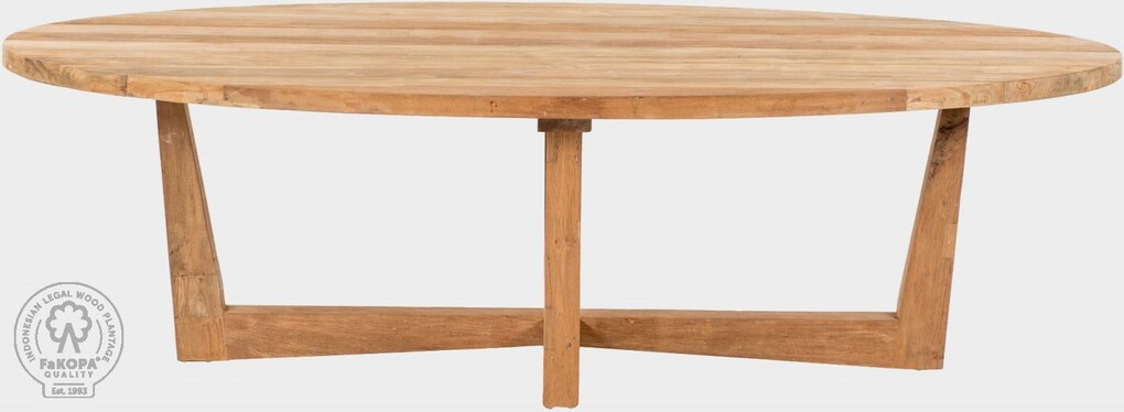 FLORES RECYCLE - masivní stůl ovál z teaku