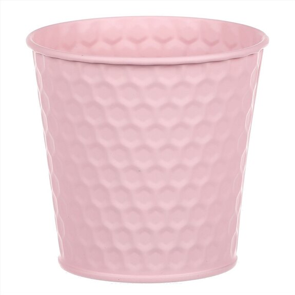 Obal kovový v růžové barvě.