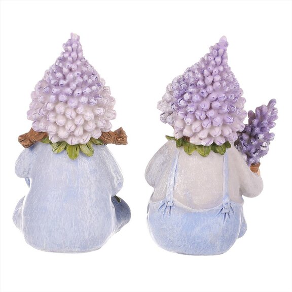 Panáčci levandulový, sedící, mix 2 druhů, polyresin.