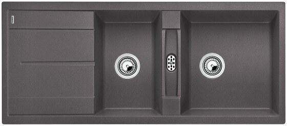 Dvoudřez s odkapem BLANCO Metra 8 S bez excentru Silgranit PuraDur