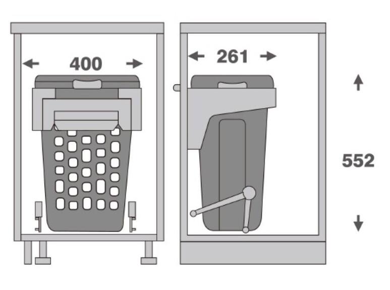 Prádelní výklopný koš Elegance, 35 l, 400x261x552 mm, bílý plast