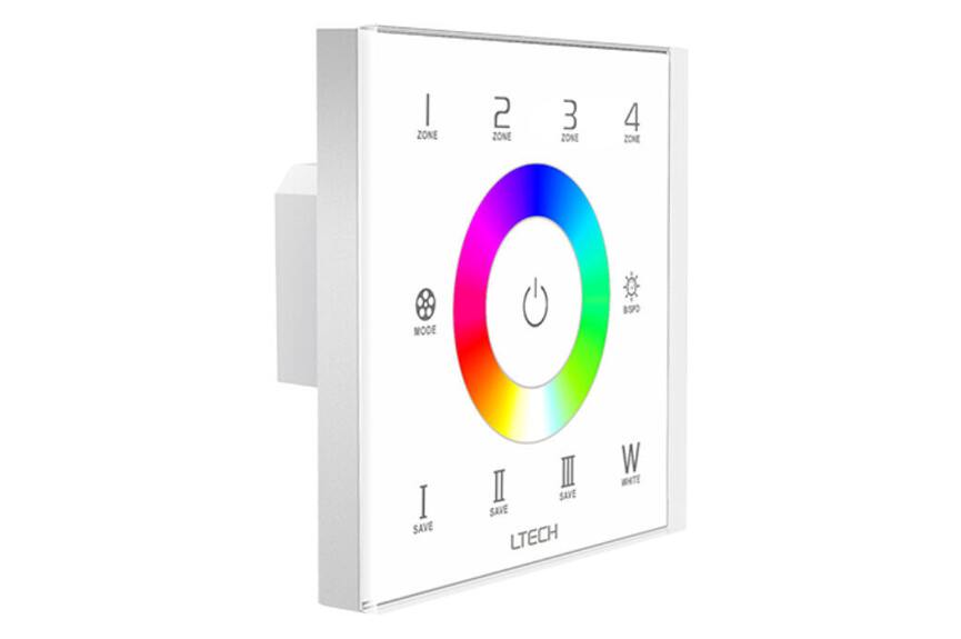 Dotykový čtyřzónový ovladač RGBW na stěnu B typ RF+DMX512