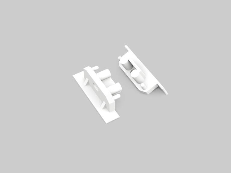 Koncovka WIRELI GROOVE10 bílá hranatá s otvorem, pár