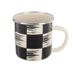 Hrnek smalt ŠACHOVNICE Lem 0,41 l, pr. 8,8 cm