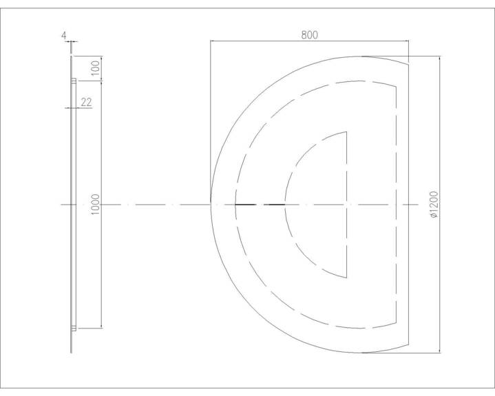 Zrcadlo SNAB STYLE Půlkruh O1500