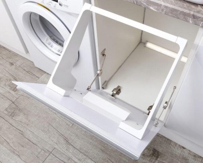 Prádelní výklopný koš Elegance, 35 l, 400x261x552 mm, bílý plast