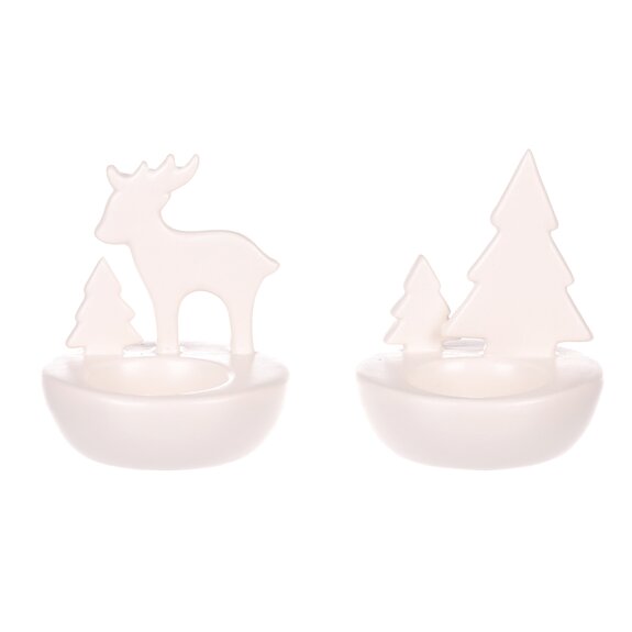 Svícen porcelánový, na čajovou svíčku. Mix 4 druhů.