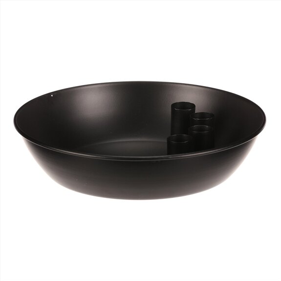 Svícen kovový - pro 4 kónické svíčky, tvar mísy, černý